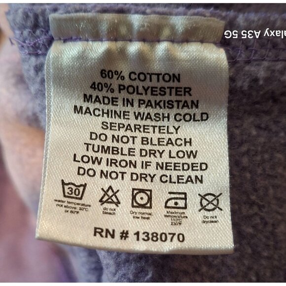 Great Lakes Unsalted Apparel Hoodie Purple Cotton/Polyester Blend Size L Cozycor - Picture 6 of 6